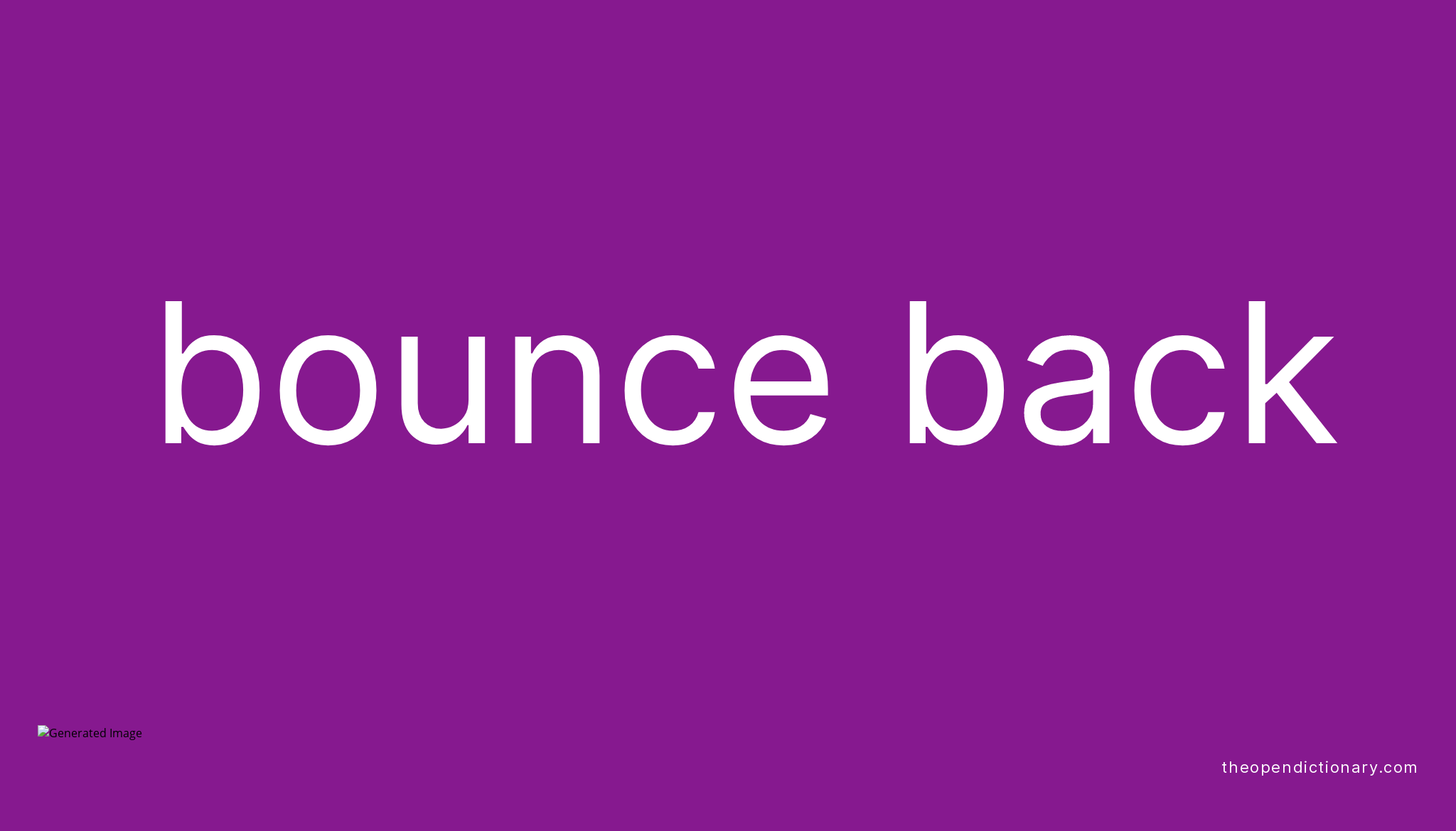 Bounce Back Meaning In Urdu